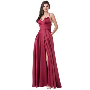 🆕NWT PROM BRIDESMAIDS High Slit Maxi Dress